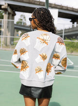 Load image into Gallery viewer, Queen of Sparkles: Grey Basketball Hoop Sweatshirt PS24383
