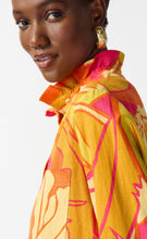 Load image into Gallery viewer, Joseph RibKoff: Linen Blend Floral Print Trapeze Blouse - 242915

