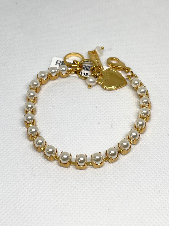 Mariana: Petite Everyday Gold Bracelet in “Cream Pearl”