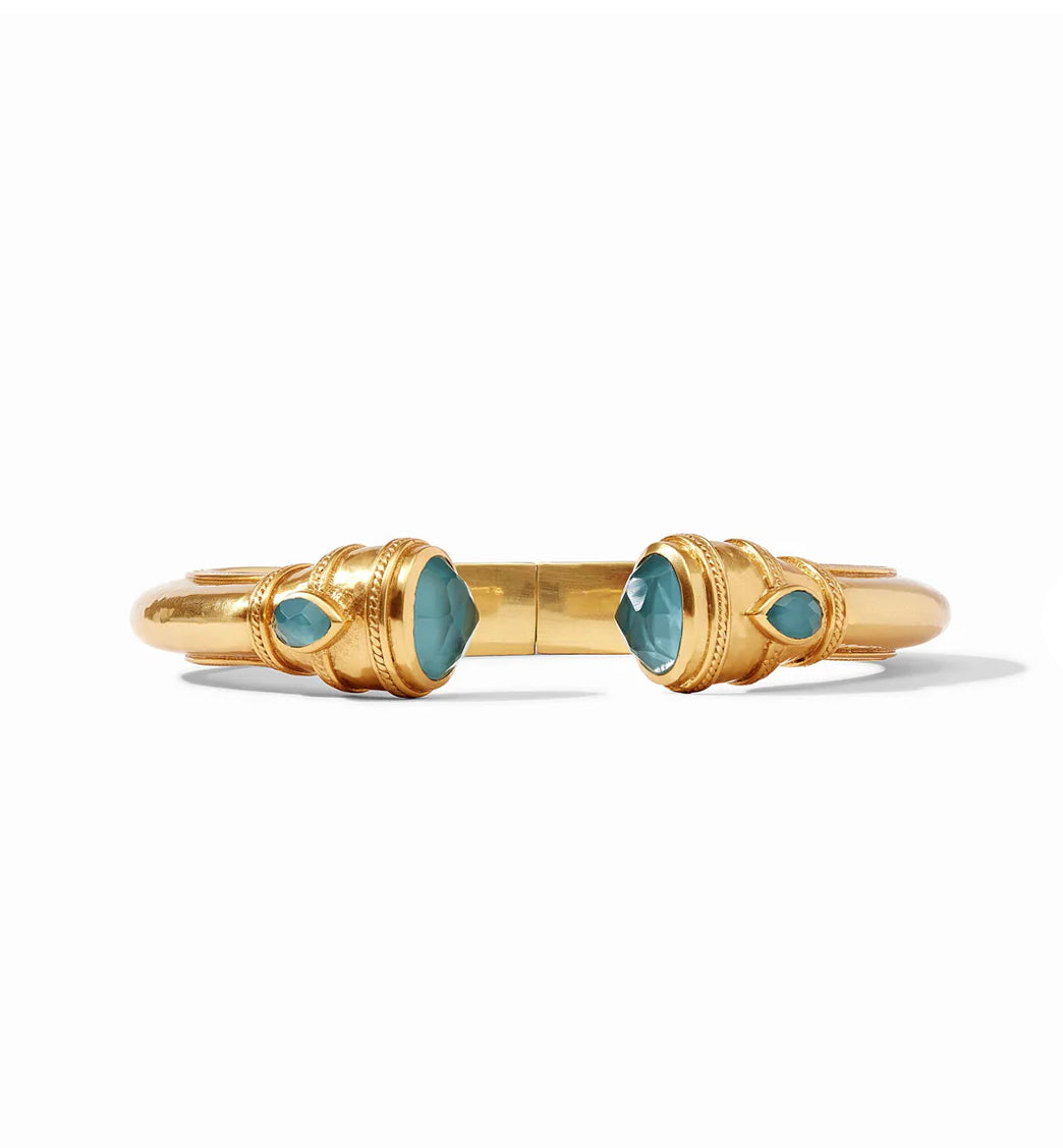Julie Vos: Cannes Demi Cuff Iridescent Peacock Blue C