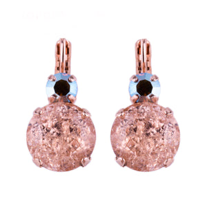 Mariana: Large Two-Stone Rivoli Leverback Earrings in "Desert Rose"