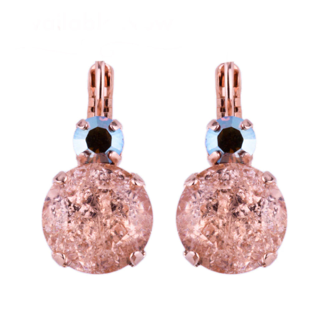 Mariana: Large Two-Stone Rivoli Leverback Earrings in 