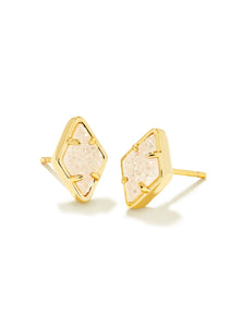 Kendra Scott: Kinsley Stud Earrings in Gold Iridescent Drusy