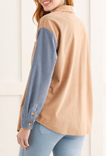 Load image into Gallery viewer, Tribal: Long Sleeve Color Block Button Up Shirt in Cinnamon
