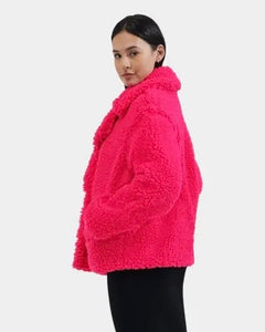 UGG: W Gertrude Short Teddy Coat in Cerise