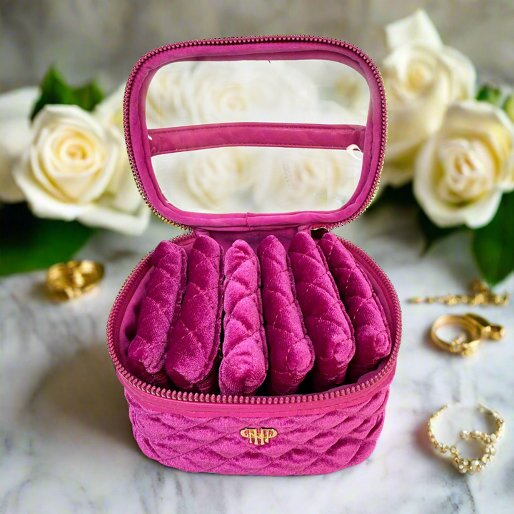 PurseN: Getaway Jewelry Bag in Fuchsia Velvet (H2099FV)