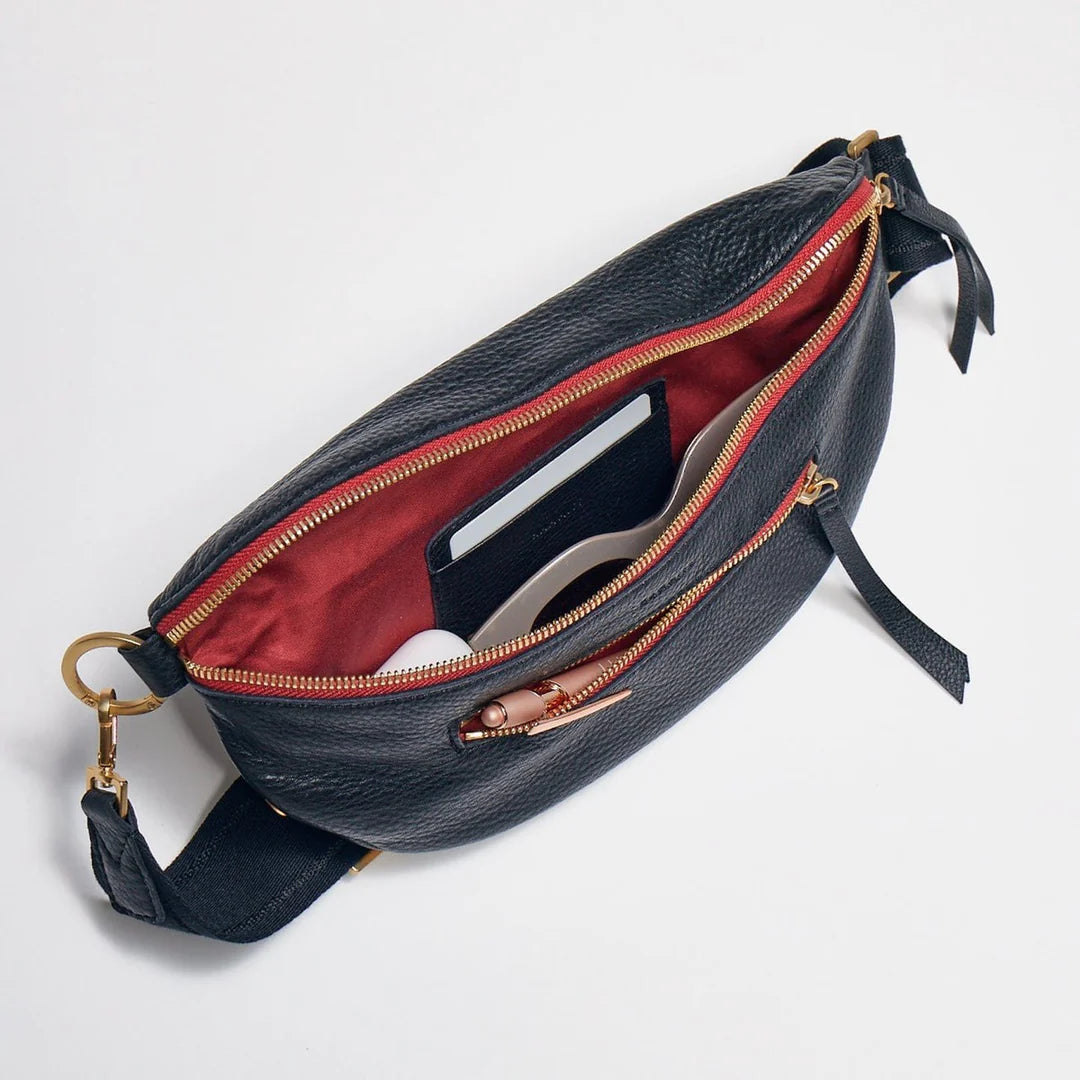 Hammitt: Charles Crossbody Med in Black Brushed Gold