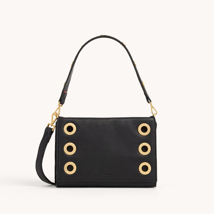 Hammitt: Montana Clutch Sml in Black/Brushed Gold