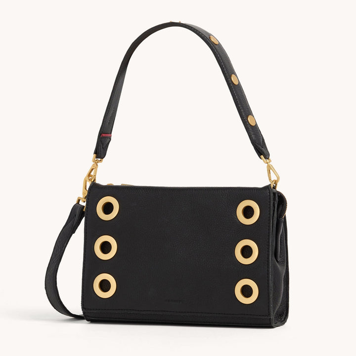 Hammitt: Montana Clutch Sml in Black/Brushed Gold
