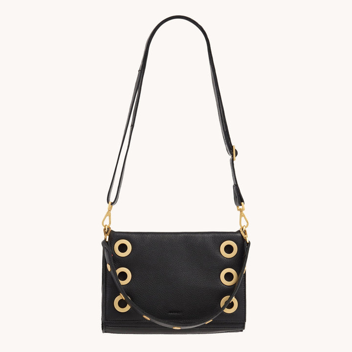 Hammitt: Montana Clutch Sml in Black/Brushed Gold