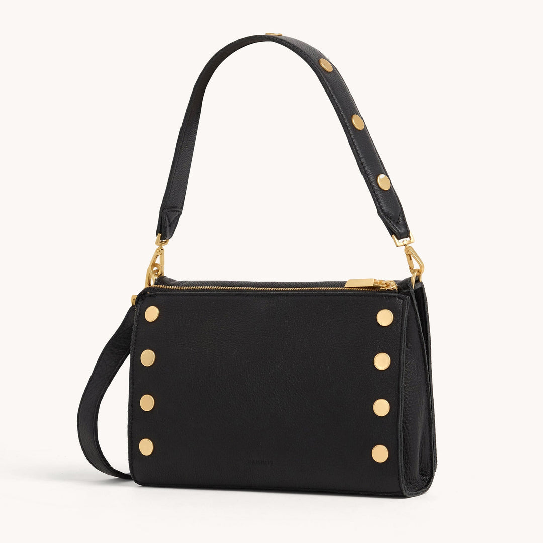 Hammitt: Montana Clutch Sml in Black/Brushed Gold