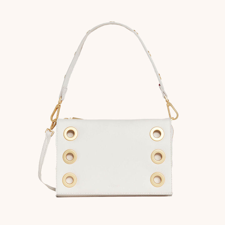 Hammitt: Montana Clutch Sml in Calla Lily/Brushed Gold