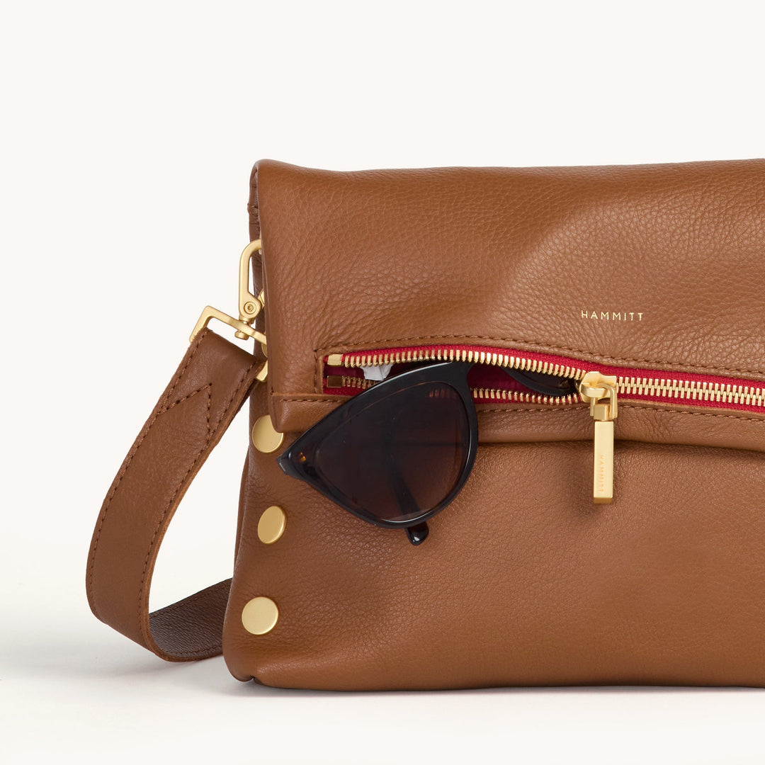Hammitt: Vip Med in Mahogany Pebble/Brushed Gold