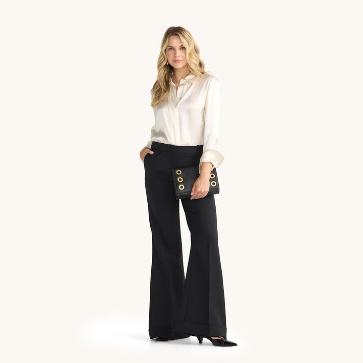 Hammitt: Montana Clutch Sml in Black/Brushed Gold