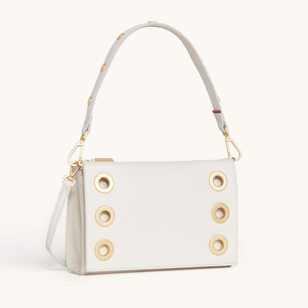 Hammitt: Montana Clutch Sml in Calla Lily/Brushed Gold