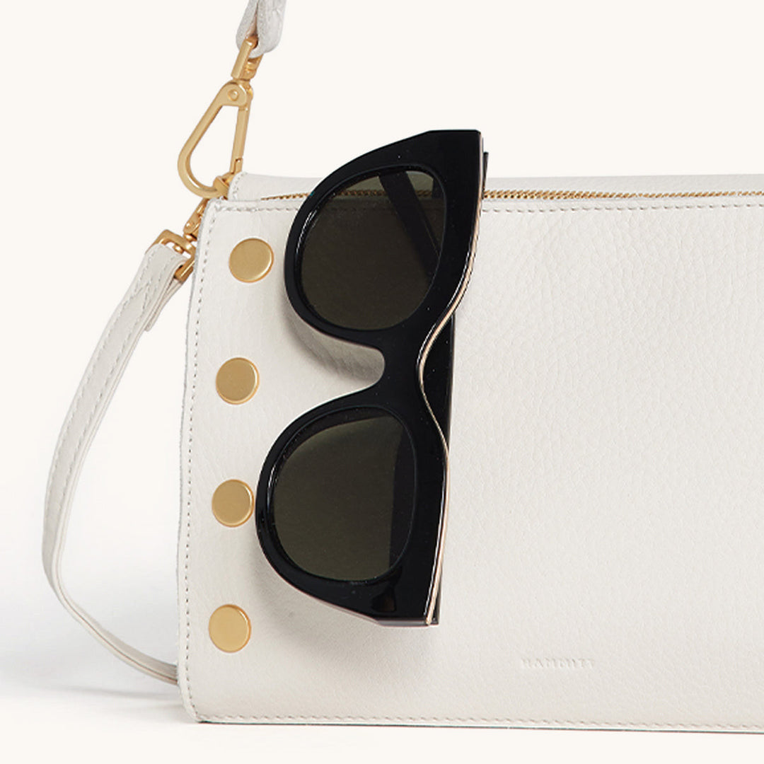 Hammitt: Montana Clutch Sml in Calla Lily/Brushed Gold
