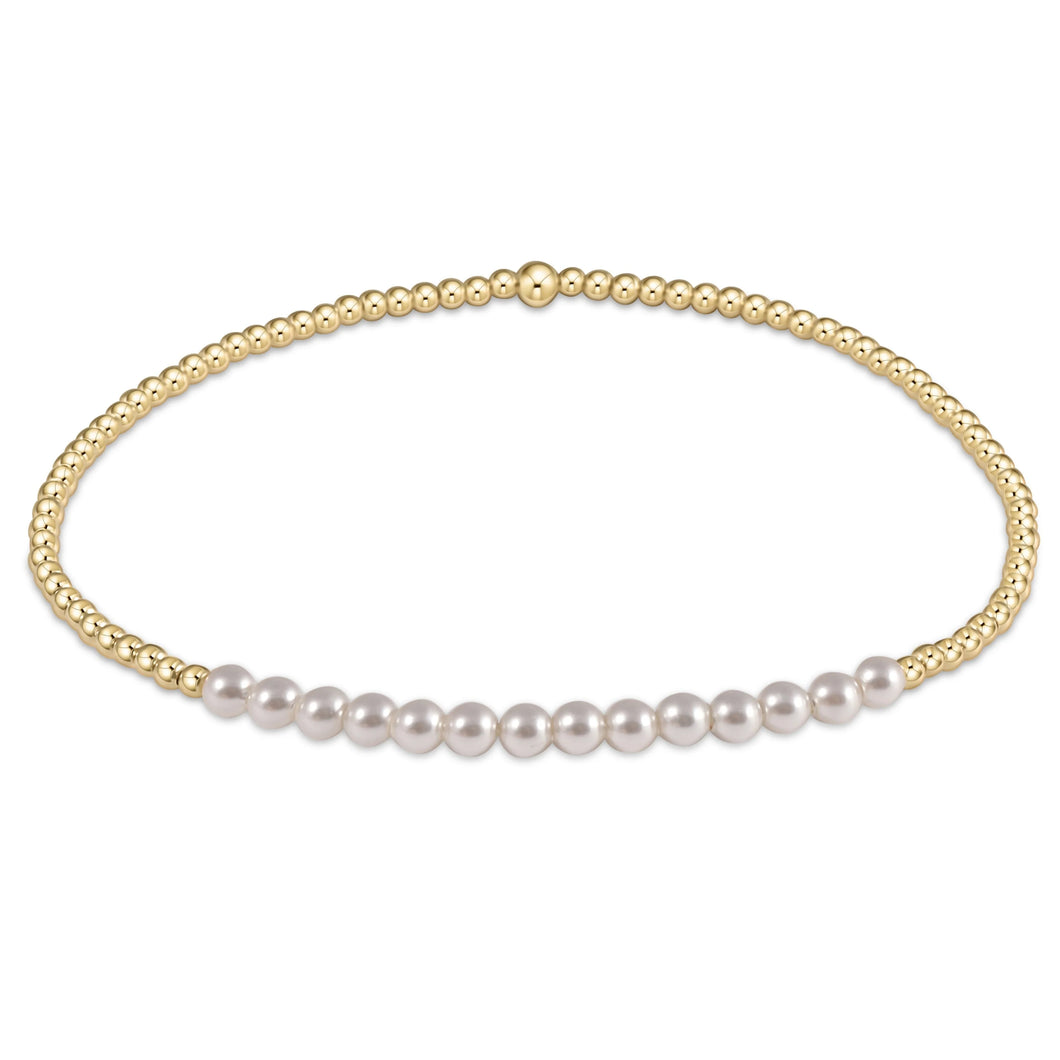 Enewton: Gold Bliss 2MM Bead Bracelet in Pearl