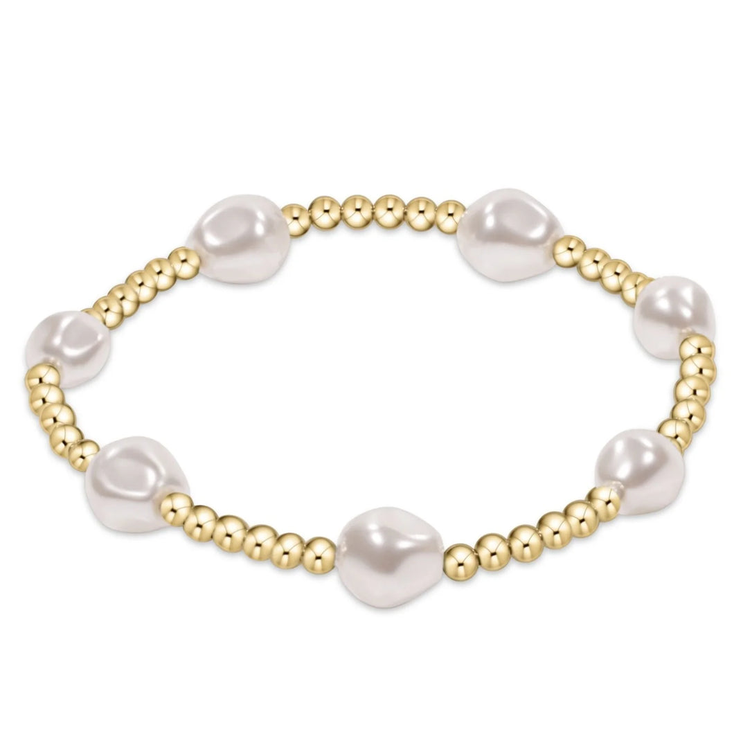 Enewton: Admire Gold Bead Bracelet - Pearl