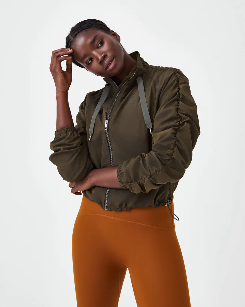 Spanx: Organza Windbreaker in Dark Palm