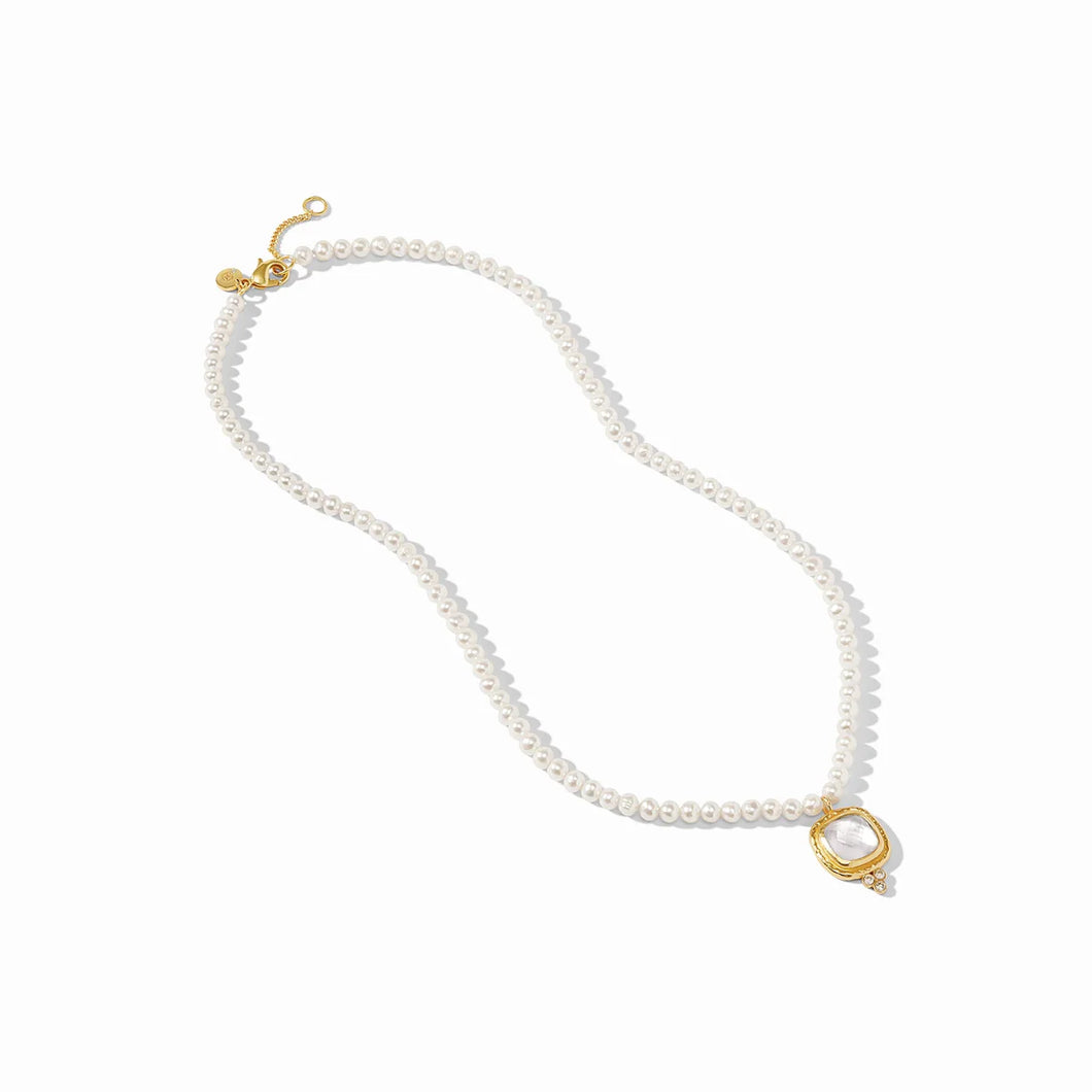 Julie Vos: Tudor Delicate Necklace Iridescent Clear Crystal C