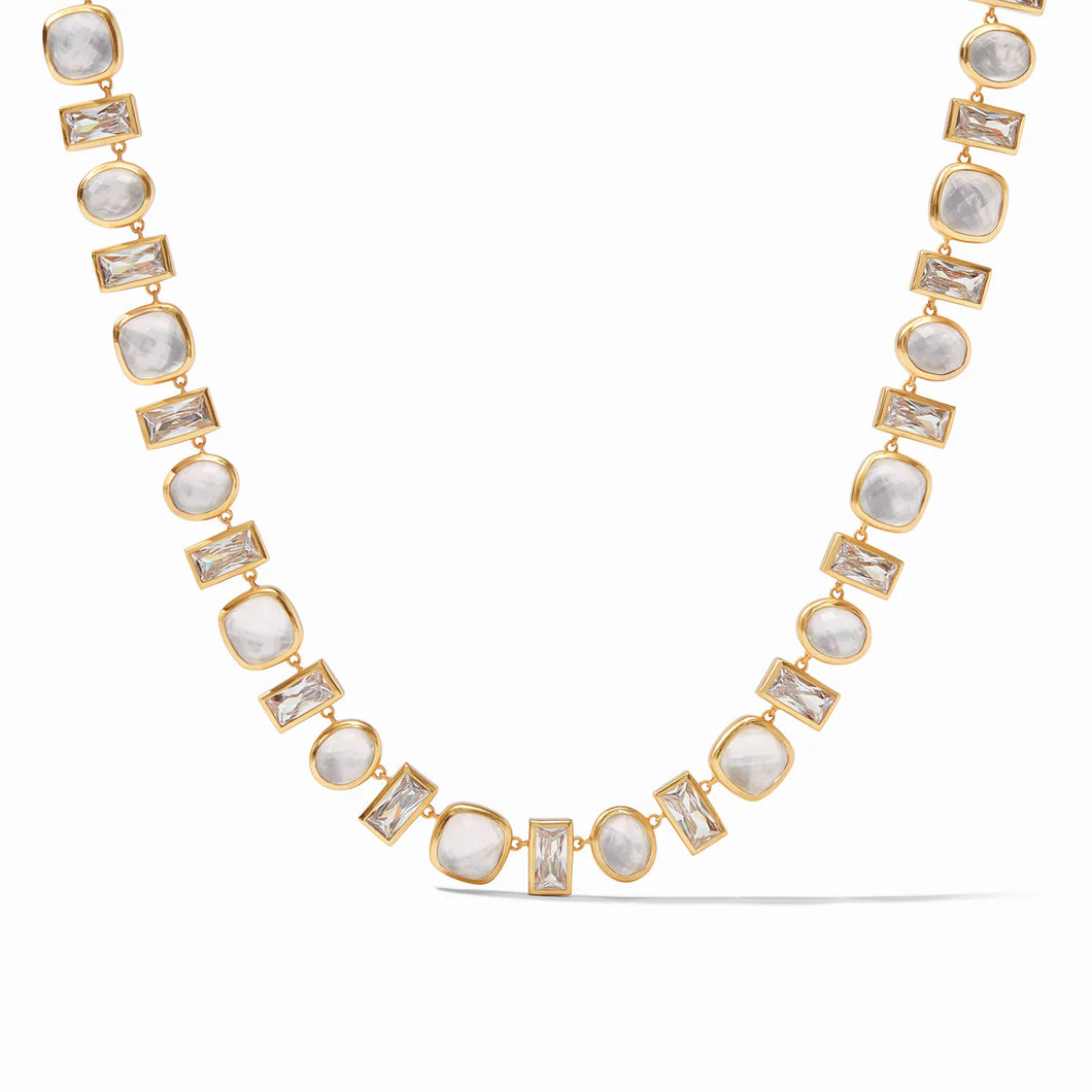 Julie Vos: Antonia Tennis Necklace Iridescent Clear Crystal C