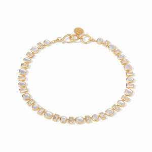 Julie Vos: Antonia Tennis Necklace Iridescent Clear Crystal C