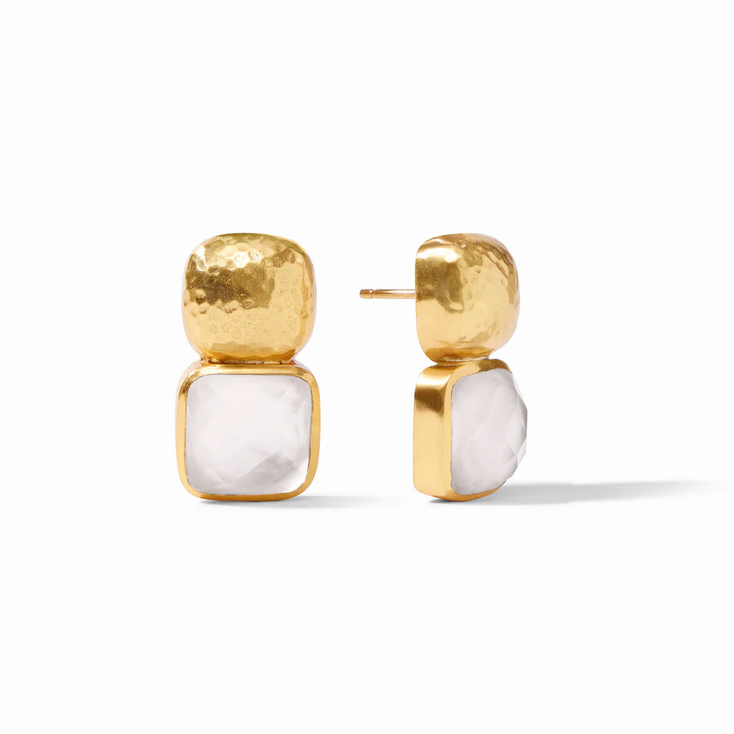 Julie Vos: Catalina Earring in Clear Crystal C
