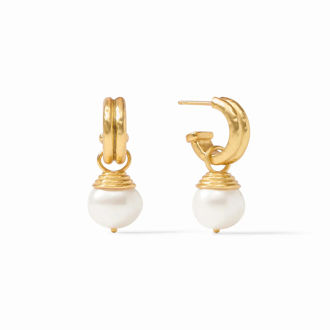 Julie Vos: Astor Pearl Hoop & Charm Earring C
