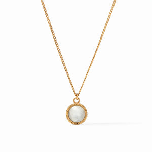 Julie Vos: Fleur-de-Lis Solitaire Necklace in Clear Crystal C