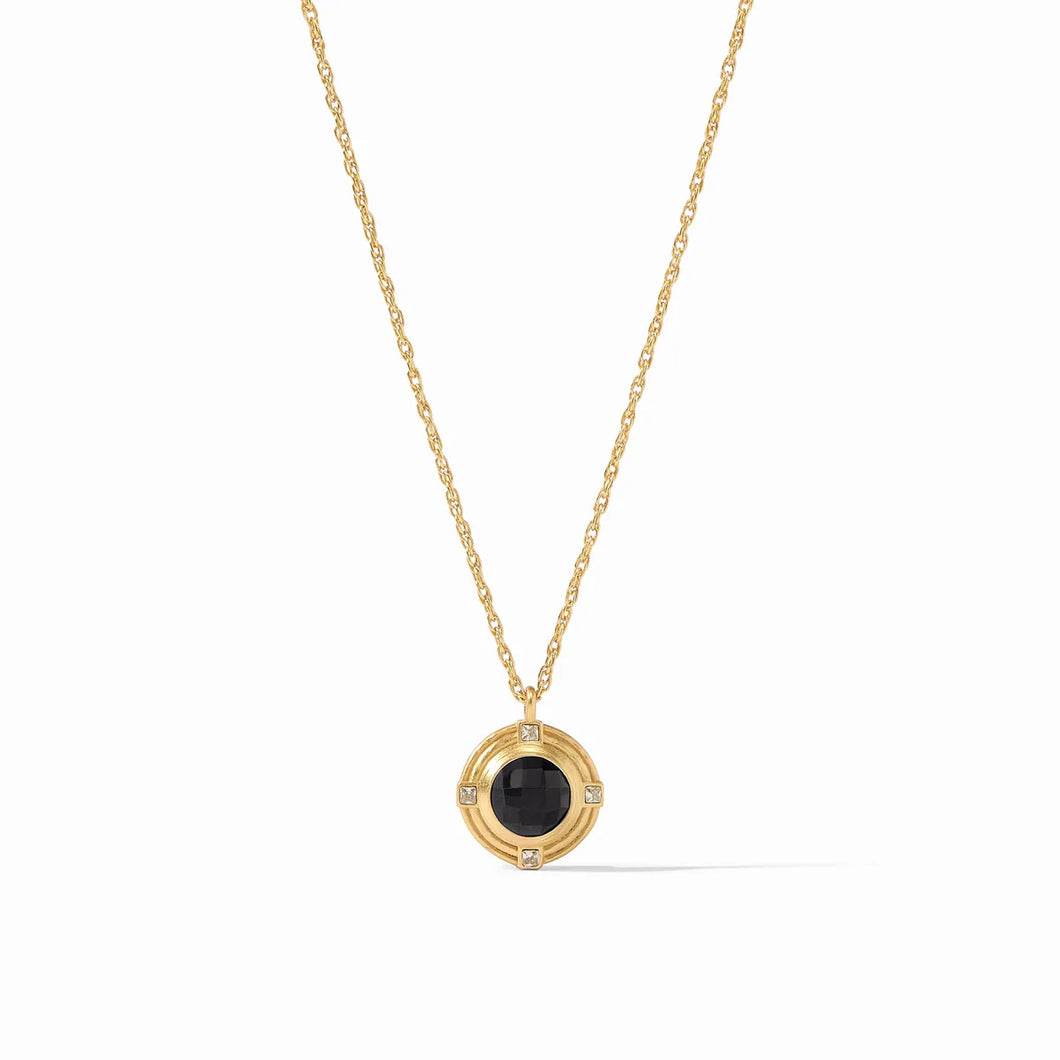 Julie Vos: Astor Solitaire Necklace in Black Obsidian C