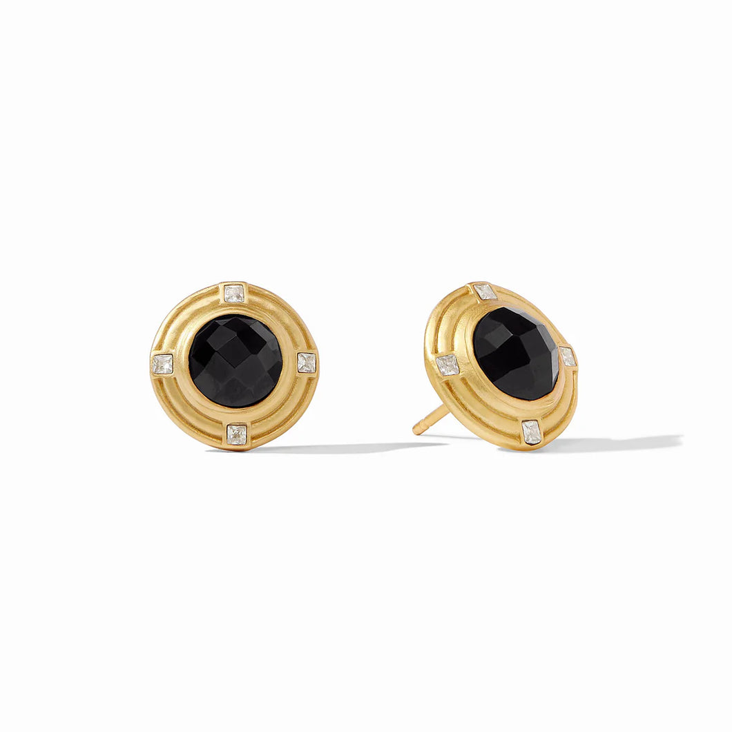 Julie Vos: Astor Stone Stud in Black Obsidian C