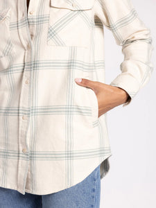 Thread & Supply: Gracelyn Shirt in Cream Aqua Mist Plaid