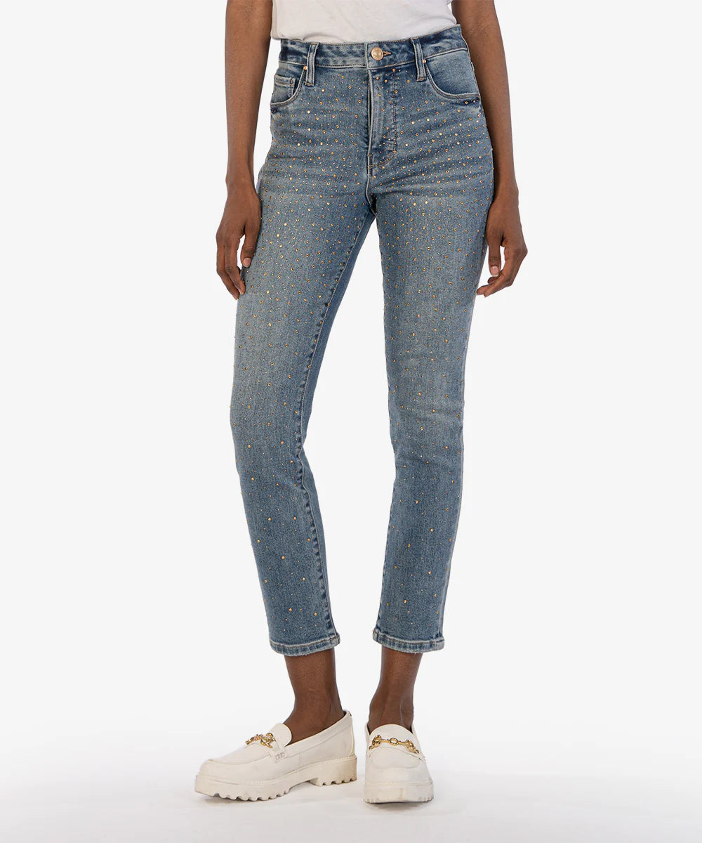 Kut: Reese High Rise Ankle Straight in Landed