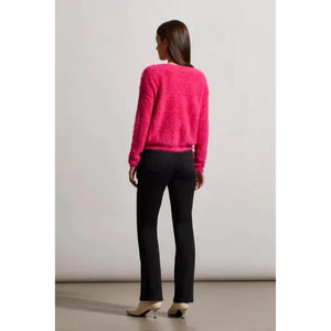 Tribal: V-Neck Sweater in Fuchsia Pink