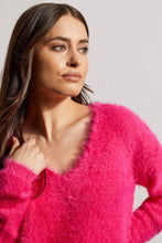 Load image into Gallery viewer, Tribal: V-Neck Sweater in Fuchsia Pink
