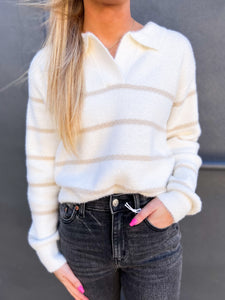 Z Supply: Monique Stripe Sweater in Sandstone