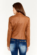 Load image into Gallery viewer, Frank Lyman: Faux Suede Moto Jacket in Whiskey
