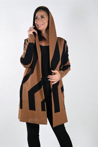 Frank Lyman: Brown/Black Knit Cardigan