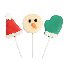 Load image into Gallery viewer, Lolli &amp; Pops: Hat/ Mitten Snowman Marshmallow Pop
