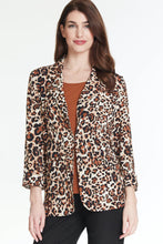 Load image into Gallery viewer, Multiples: Tucked Cuff 3/4 Sleeve Laple Front Crinkle Woven Jacket
