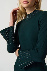 Joseph Ribkoff: Alpine Green Embellished Sweater