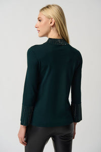 Joseph Ribkoff: Alpine Green Embellished Sweater
