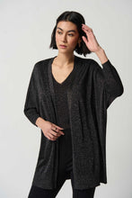 Load image into Gallery viewer, Joseph Ribkoff: Black/Silver Sweater Knit and Lurex Two-Piece Set 234915
