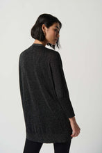 Load image into Gallery viewer, Joseph Ribkoff: Black/Silver Sweater Knit and Lurex Two-Piece Set 234915
