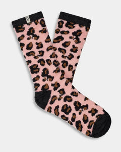 UGG: W Leslie Graphic Crew Sock in Soft Kiss Leopard