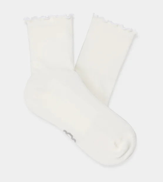 UGG: W Karsyn Lettuce Edge Socks in White