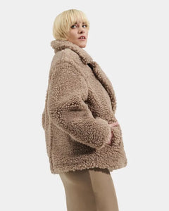 UGG: W Gertrude Short Teddy Coat in Putty