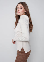 Load image into Gallery viewer, Charlie B: Hoodie Sweater with Fringe Detail in H. Almond
