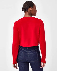 Spanx: AirEssentials Cropped Long Sleeve Top in Spanx Red
