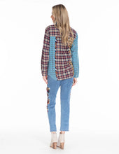 Load image into Gallery viewer, Tru Luxe: Mixed Plaid Button Up Shirt in Multi
